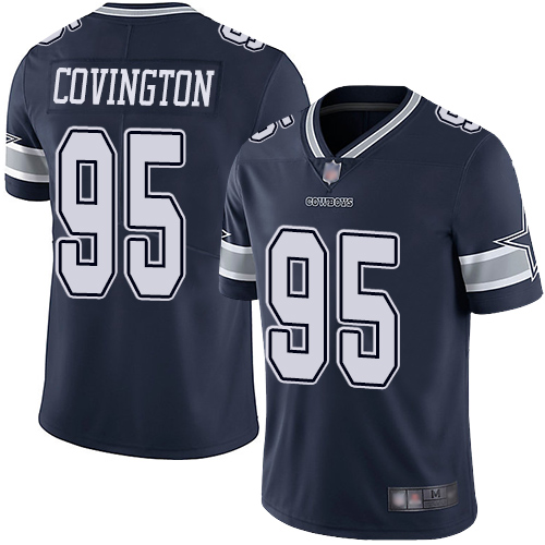 Men Dallas Cowboys Limited Navy Blue Christian Covington Home #95 Vapor Untouchable NFL Jersey
